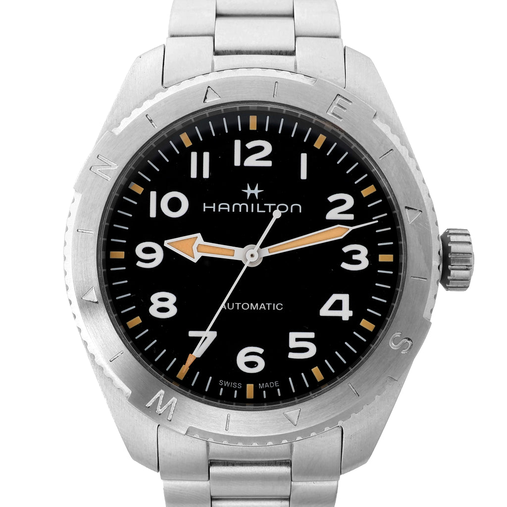 Hamilton Khaki Field SS AT H703150 Watch with Black Dial