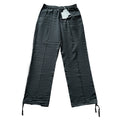 Helmut Lang Cotton x Linen Wide Leg Pants in Black, Size L