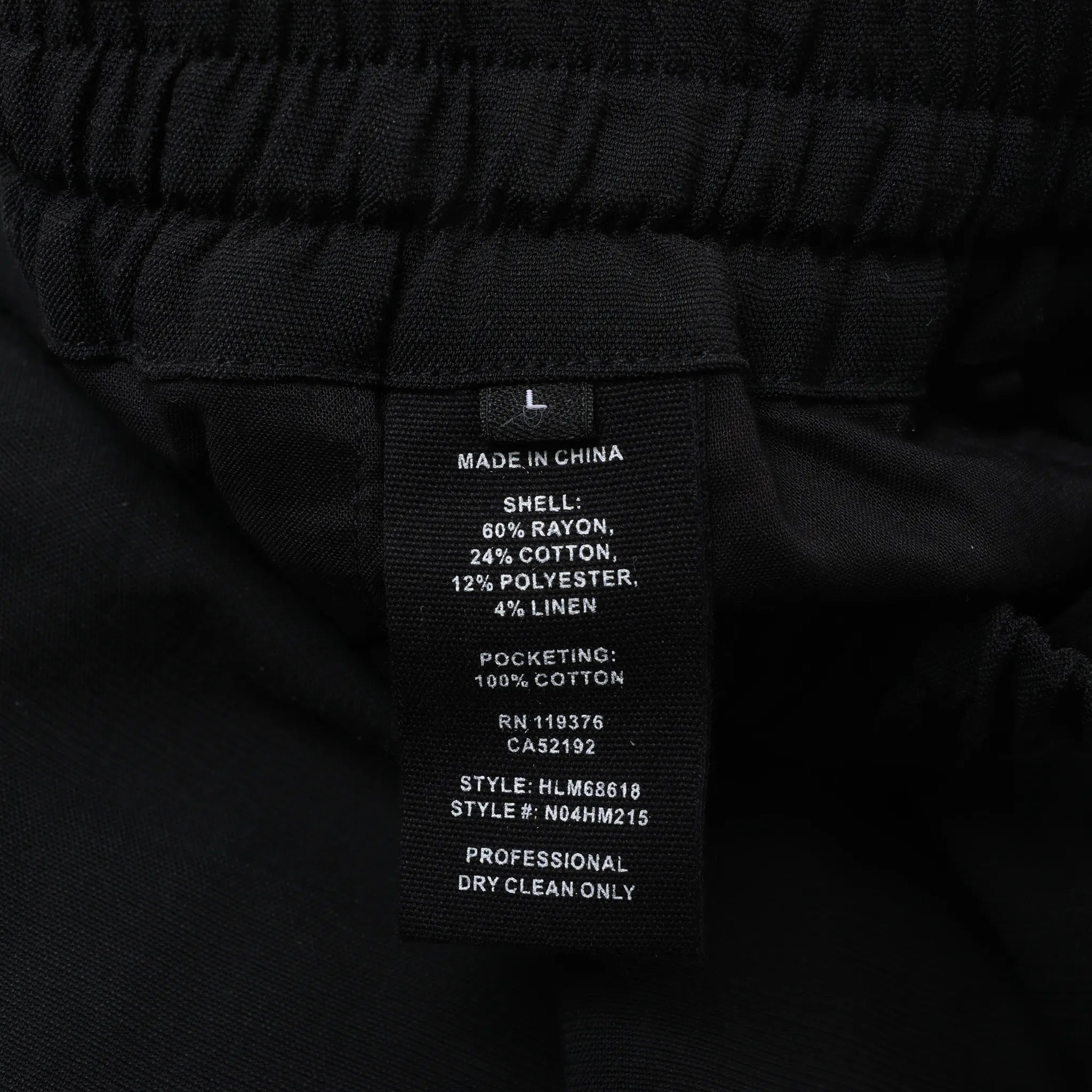 Helmut Lang Cotton x Linen Wide Leg Pants in Black, Size L