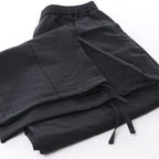 Helmut Lang Cotton x Linen Wide Leg Pants in Black, Size L