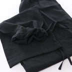 Helmut Lang Cotton x Linen Wide Leg Pants in Black, Size L