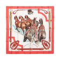 Hermès Carré 90 "ATTELAGE EN ARBALETE" Silk handkerchief in Red