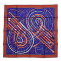 Hermès Carré 90 Fouets et Badines" 100% Silk Scarf in Purple