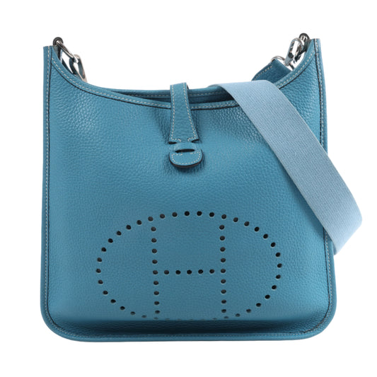 Hermès Evelyne 1 29 PM Taurillon Clemence Blue Jean Silber Metallbeschläge □H: 2004