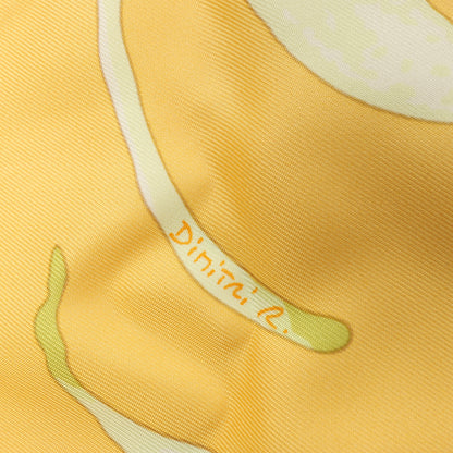 Hermès Carré 90 "Au gre du vent" Silk handkerchief in Yellow