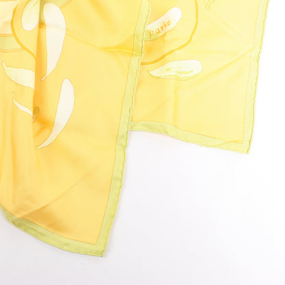 Hermès Carré 90 "Au gre du vent" Silk handkerchief in Yellow