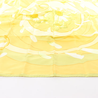 Hermès Carré 90 "Au gre du vent" Silk handkerchief in Yellow
