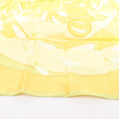 Hermès Carré 90 "Au gre du vent" Silk handkerchief in Yellow