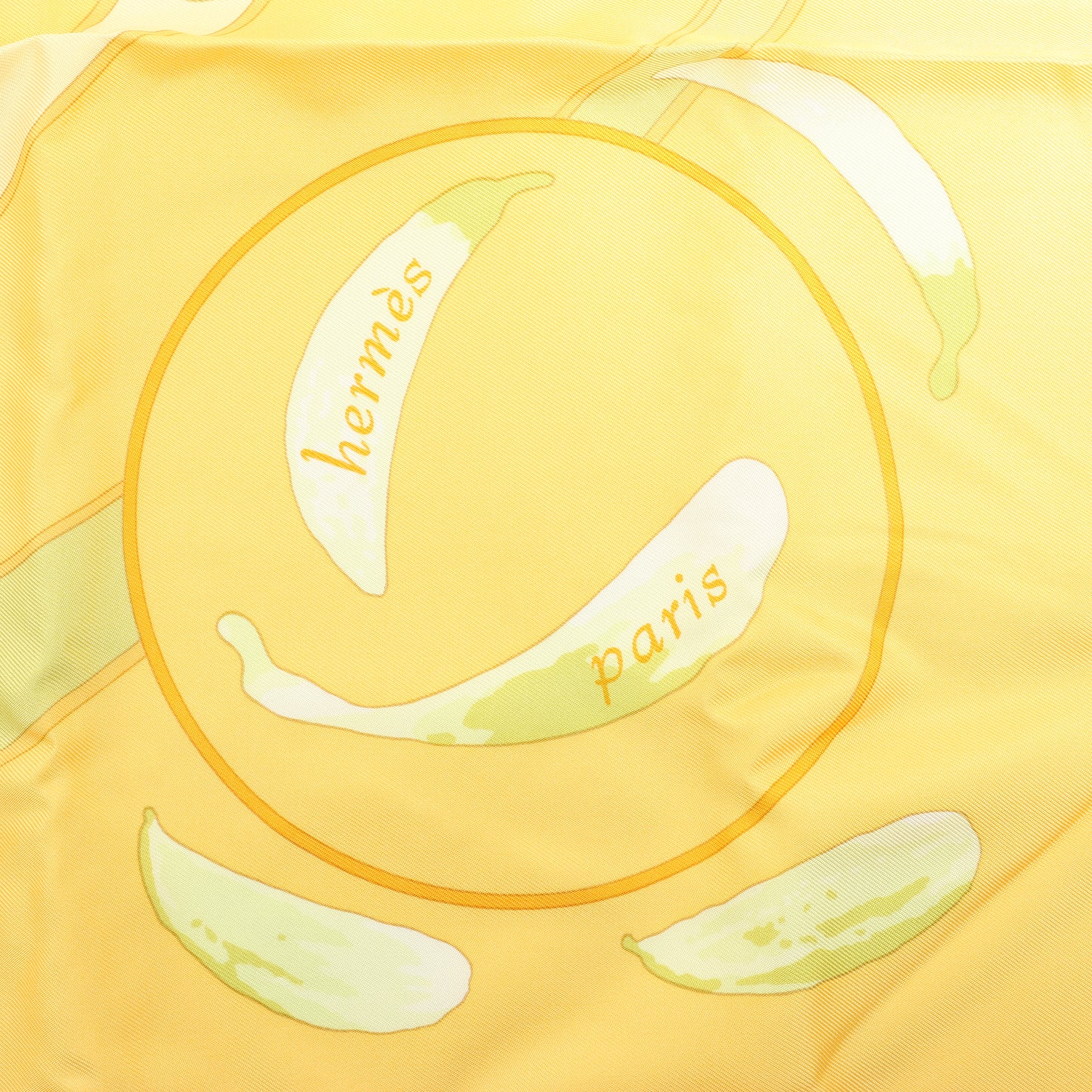 Hermès Carré 90 "Au gre du vent" Silk handkerchief in Yellow