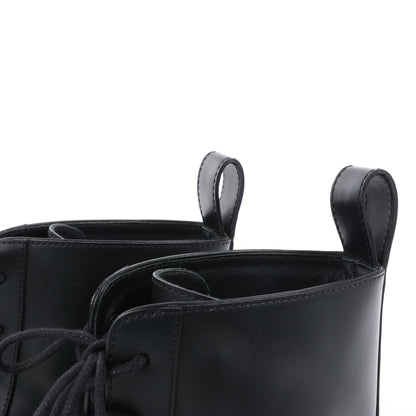 Hermes Funk Leather Ankle Boots Kelly Metal Fittings in Black, Size 38.5 EU