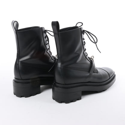 Hermes Funk Leather Ankle Boots Kelly Metal Fittings in Black, Size 38.5 EU