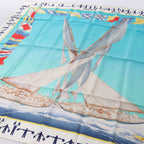 Hermès Carré 90 "En Course" Silk handkerchief in Blue