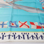 Hermès Carré 90 "En Course" Silk handkerchief in Blue