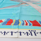 Hermès Carré 90 "En Course" Silk handkerchief in Blue