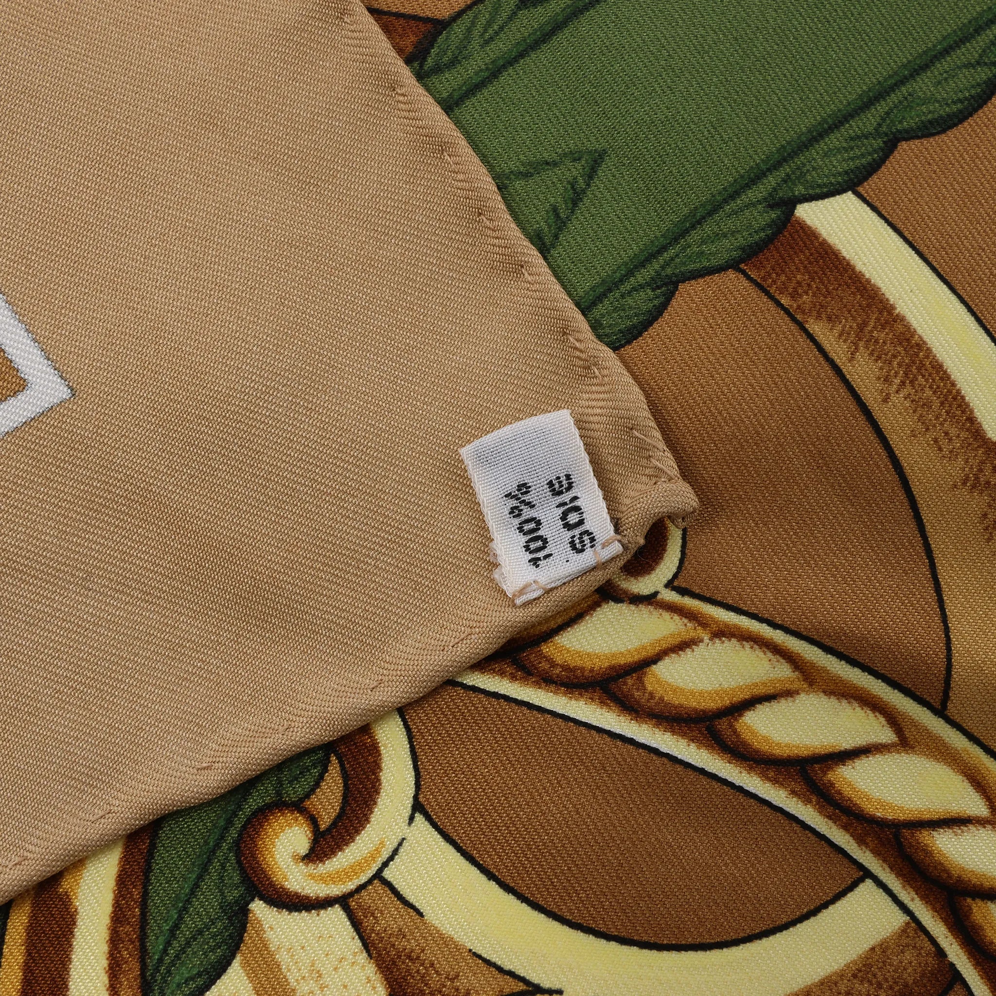 Hermès Carré 90 "Profilé" Silk handkerchief in Brown