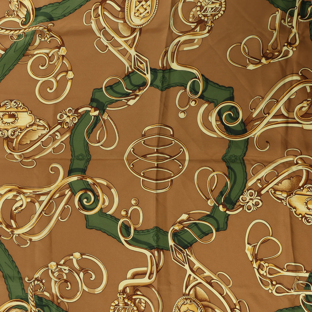 Hermès Carré 90 "Profilé" Silk handkerchief in Brown
