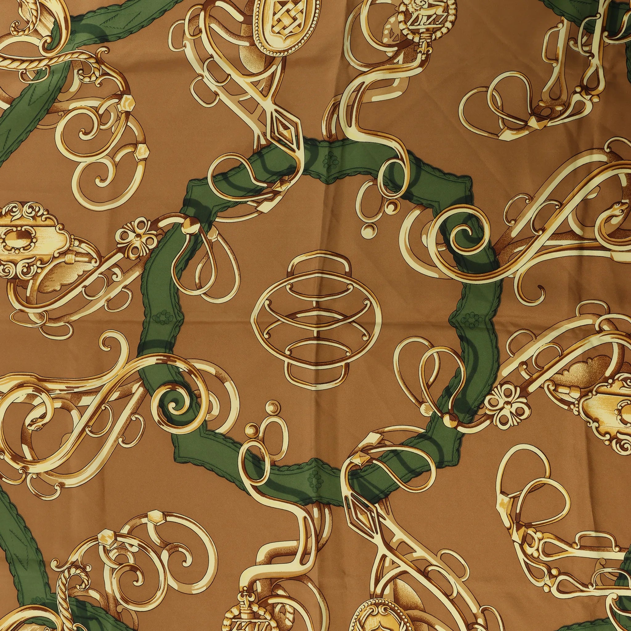 Hermès Carré 90 "Profilé" Silk handkerchief in Brown
