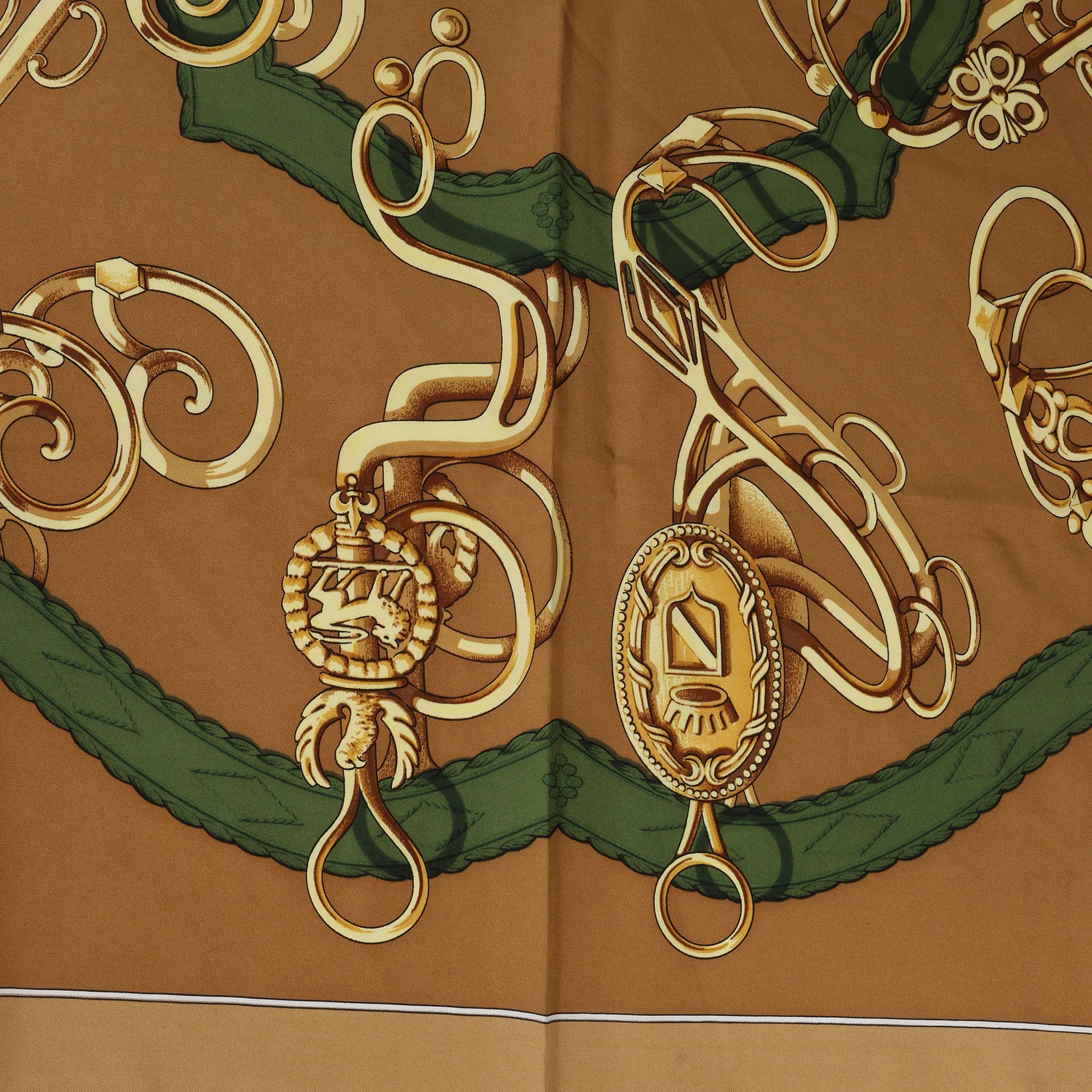 Hermès Carré 90 "Profilé" Silk handkerchief in Brown