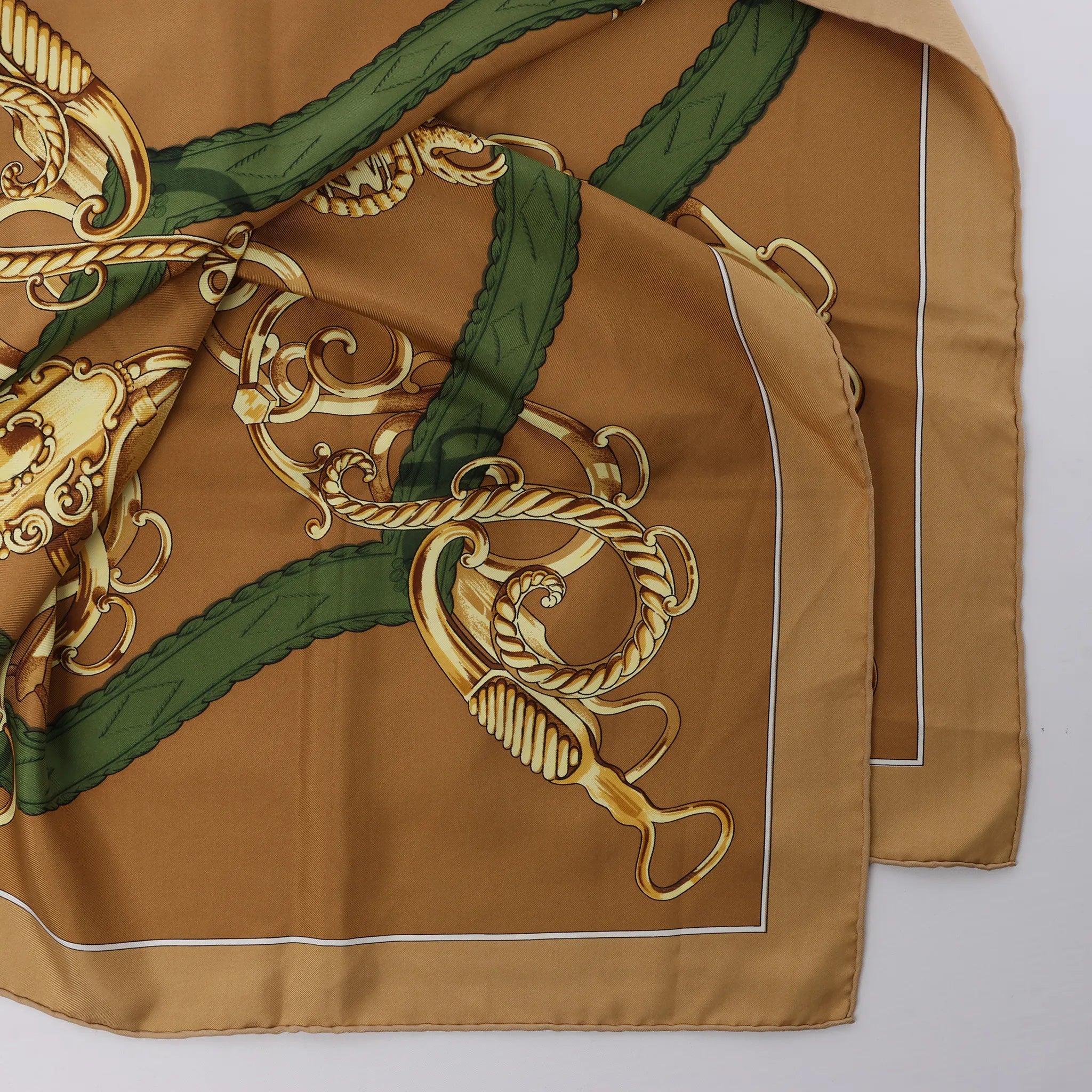 Hermès Carré 90 "Profilé" Silk handkerchief in Brown