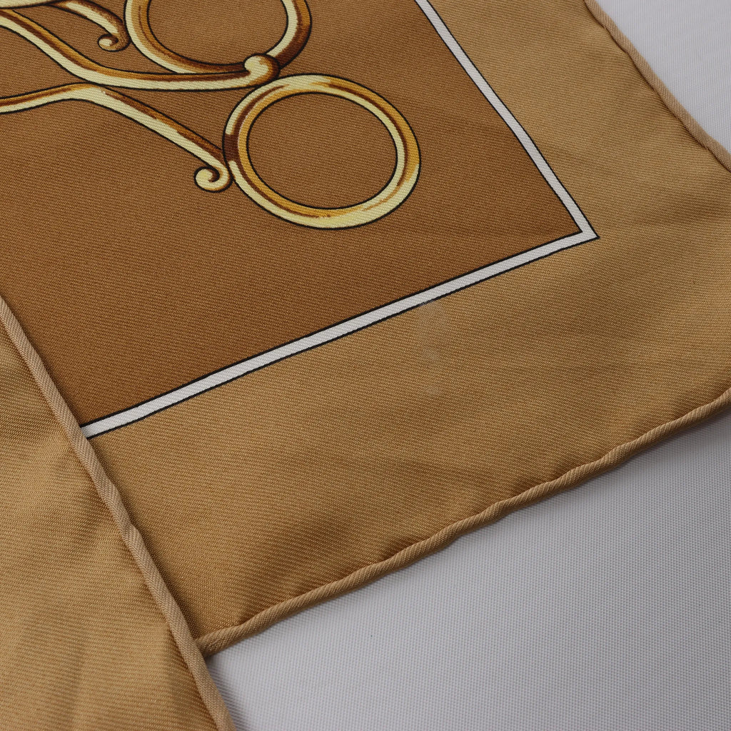 Hermès Carré 90 "Profilé" Silk handkerchief in Brown