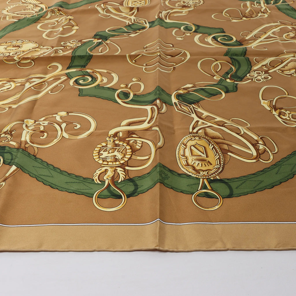 Hermès Carré 90 "Profilé" Silk handkerchief in Brown