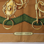 Hermès Carré 90 "Profilé" Silk handkerchief in Brown