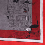 Bufanda Hermès Carré Géant "L'INSTRUCTION DUROY" de cachemir y seda en azul marino x rojo