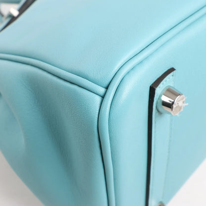 HERMES Birkin 25 Le Tournay Veau Swift Blue Saint-Cyr Handbag X: 2016