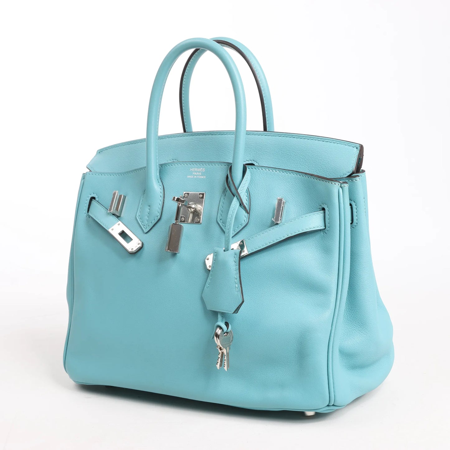 HERMES Birkin 25 Le Tournay Veau Swift Blue Saint-Cyr Handbag X: 2016