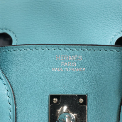 HERMES Birkin 25 Le Tournay Veau Swift Blue Saint-Cyr Handbag X: 2016