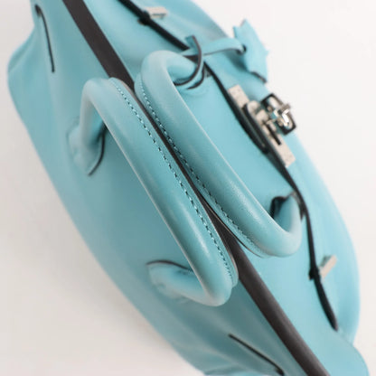 HERMES Birkin 25 Le Tournay Veau Swift Blue Saint-Cyr Handbag X: 2016