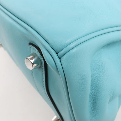 HERMES Birkin 25 Le Tournay Veau Swift Blue Saint-Cyr Handbag X: 2016