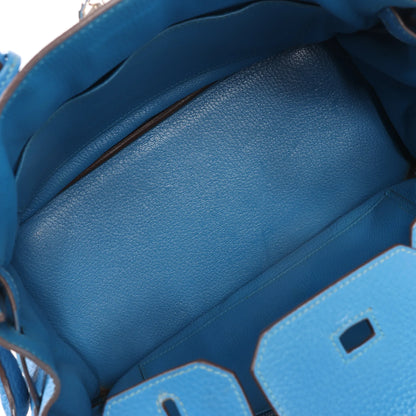 HERMES Birkin 30 Le Tournay Taurillon Clemence Handbag in Mykonos