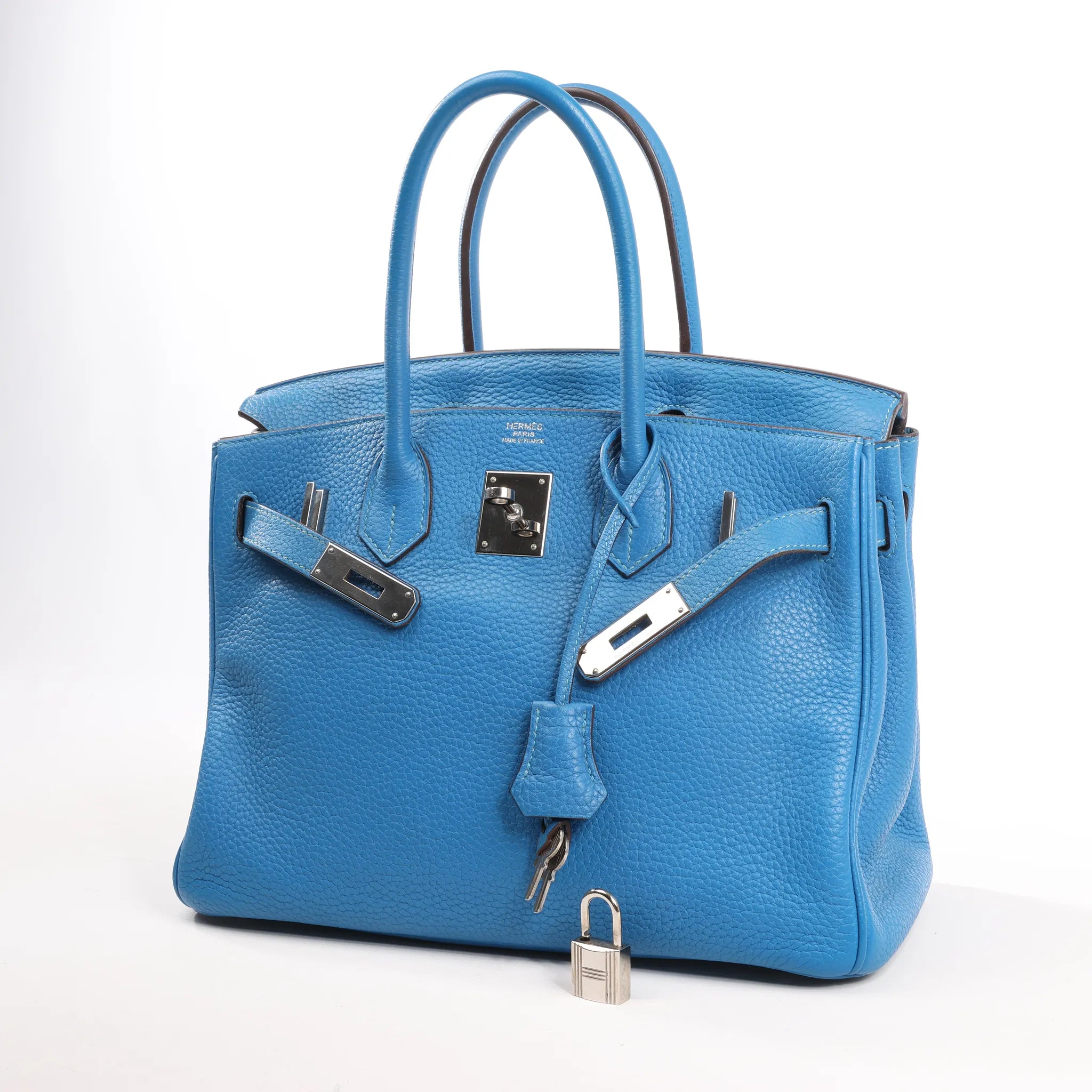 HERMES Birkin 30 Le Tournay Taurillon Clemence Handbag in Mykonos