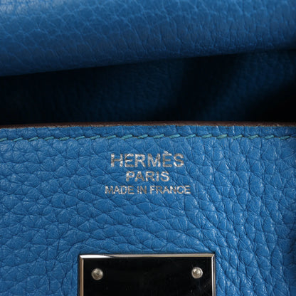 HERMES Birkin 30 Le Tournay Taurillon Clemence Handbag in Mykonos
