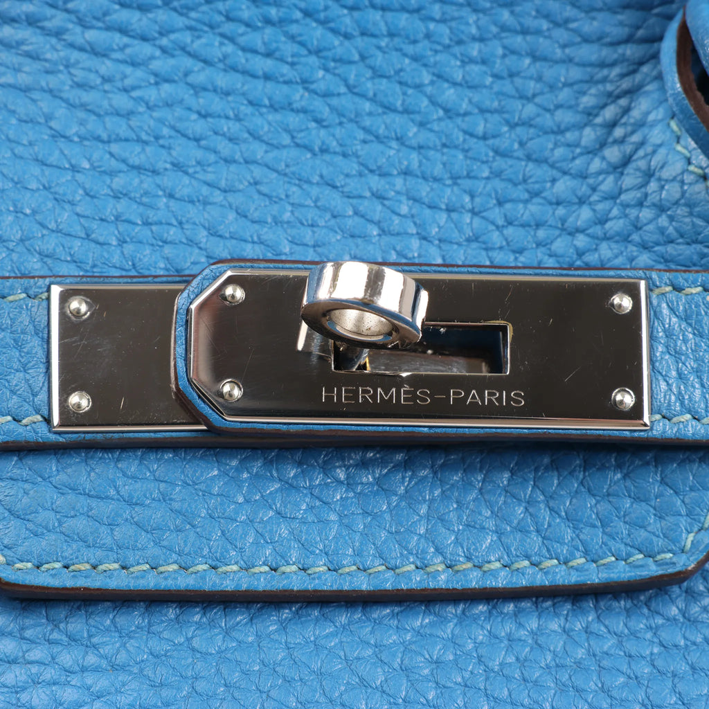 HERMES Birkin 30 Le Tournay Taurillon Clemence Handbag in Mykonos