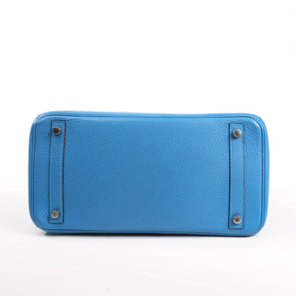 HERMES Birkin 30 Le Tournay Taurillon Clemence Handbag in Mykonos