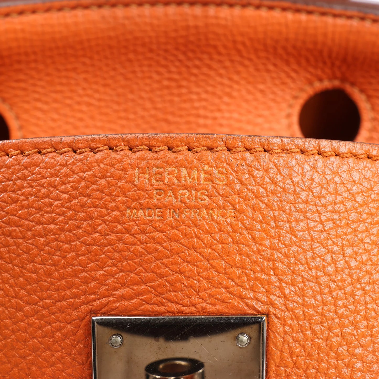 HERMES Birkin 30  Le Tournay Togo Handbag in Orange □N:2010