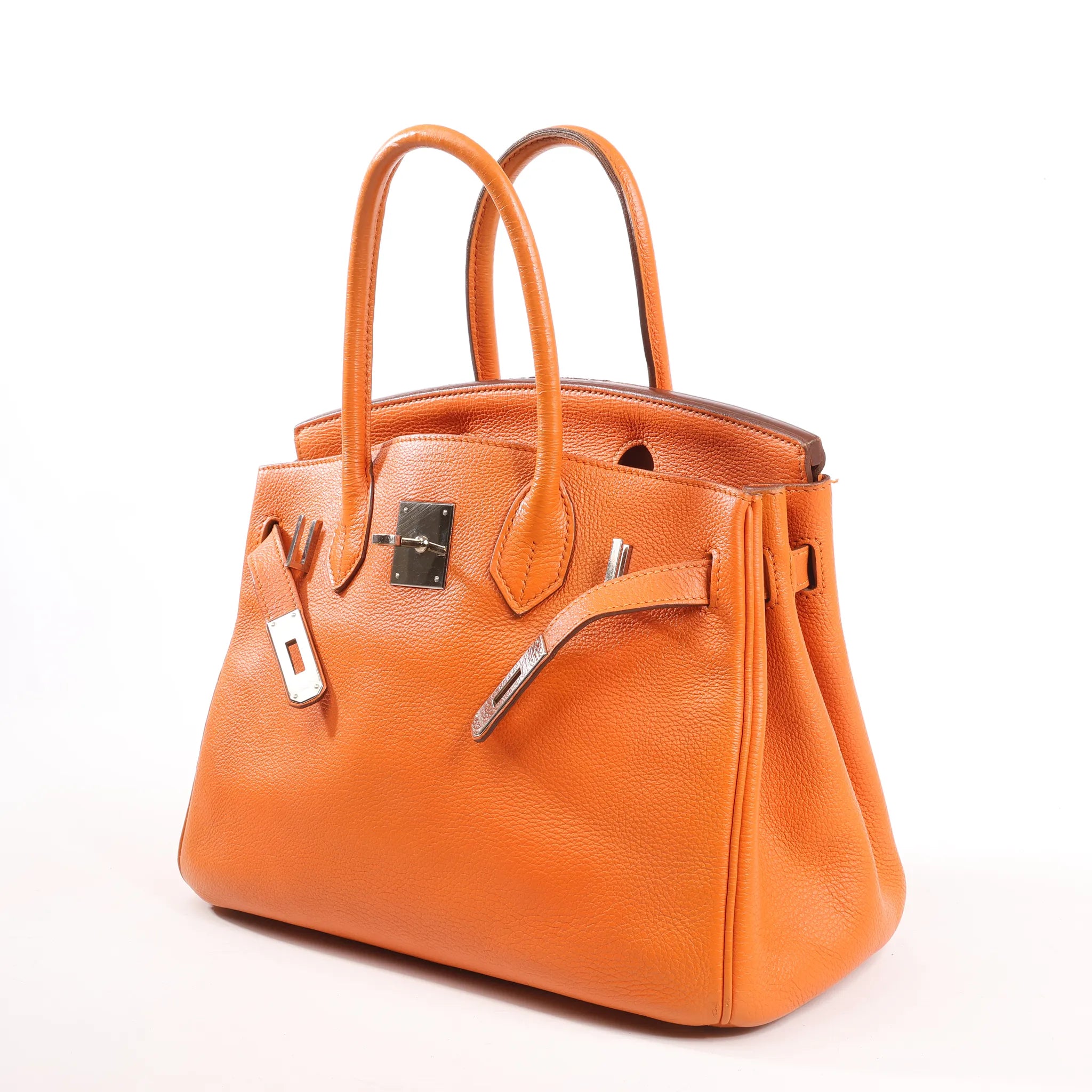 HERMES Birkin 30  Le Tournay Togo Handbag in Orange □N:2010