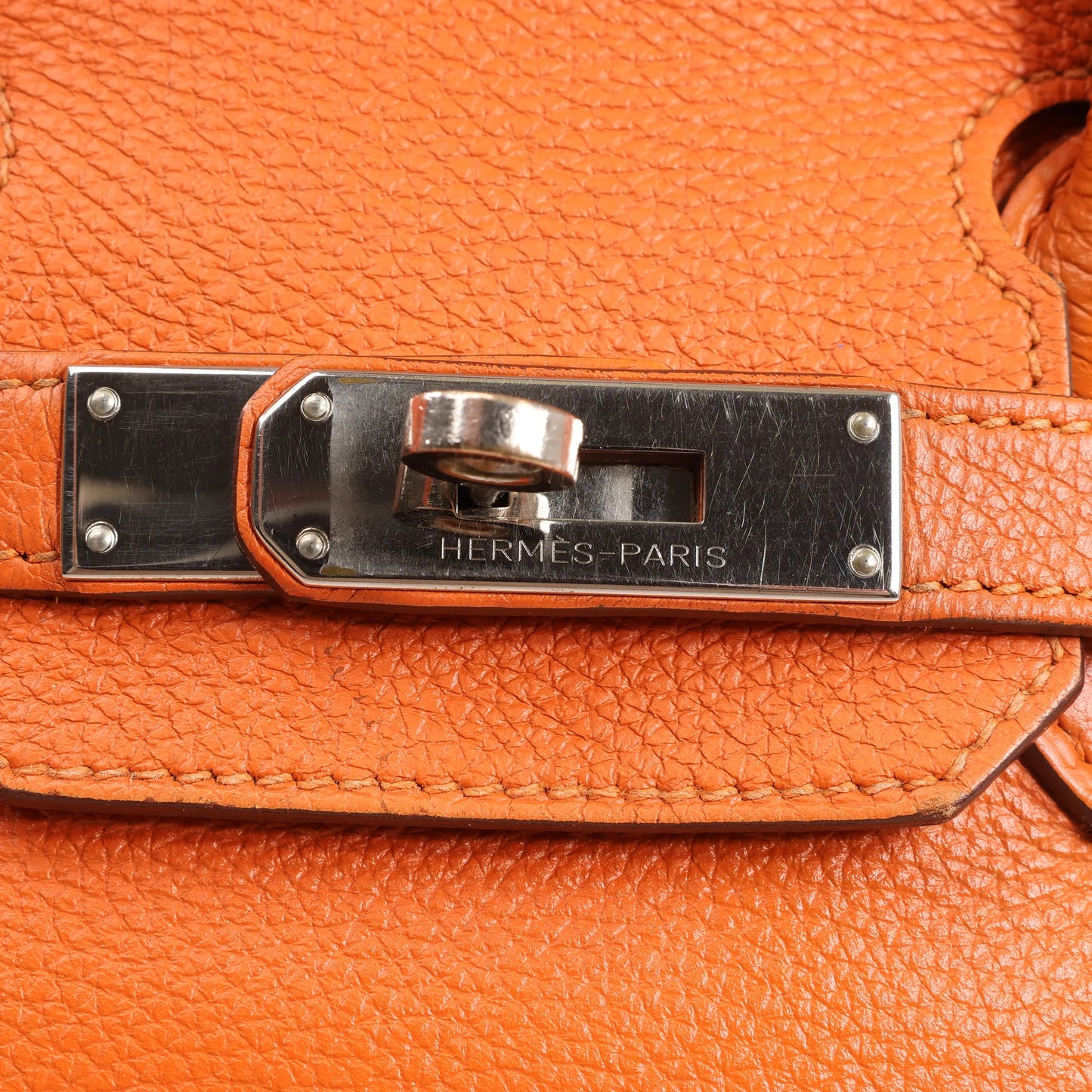 HERMES Birkin 30  Le Tournay Togo Handbag in Orange □N:2010