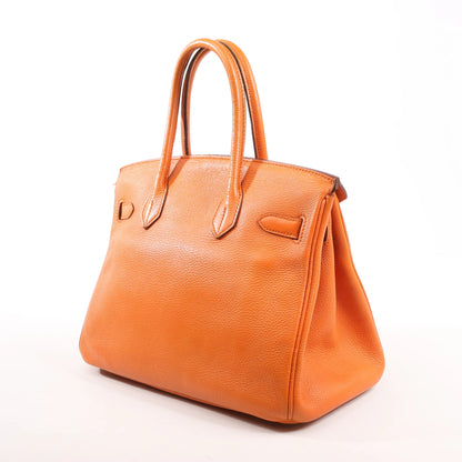 HERMES Birkin 30  Le Tournay Togo Handbag in Orange □N:2010