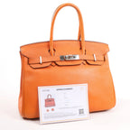 HERMES Birkin 30  Le Tournay Togo Handbag in Orange □N:2010
