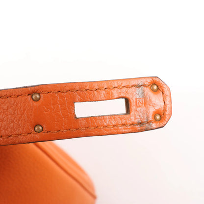 HERMES Birkin 30  Le Tournay Togo Handbag in Orange □N:2010