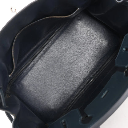 HERMES Birkin 30 Le Tournay Veau Epsom Handbag in Navy Blue □D: 2000