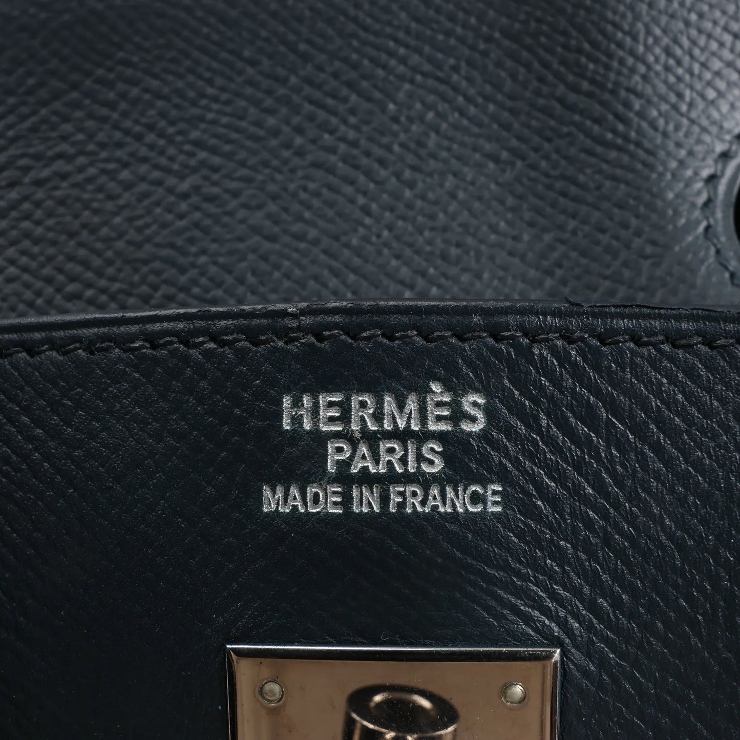 HERMES Birkin 30 Le Tournay Veau Epsom Handbag in Navy Blue □D: 2000