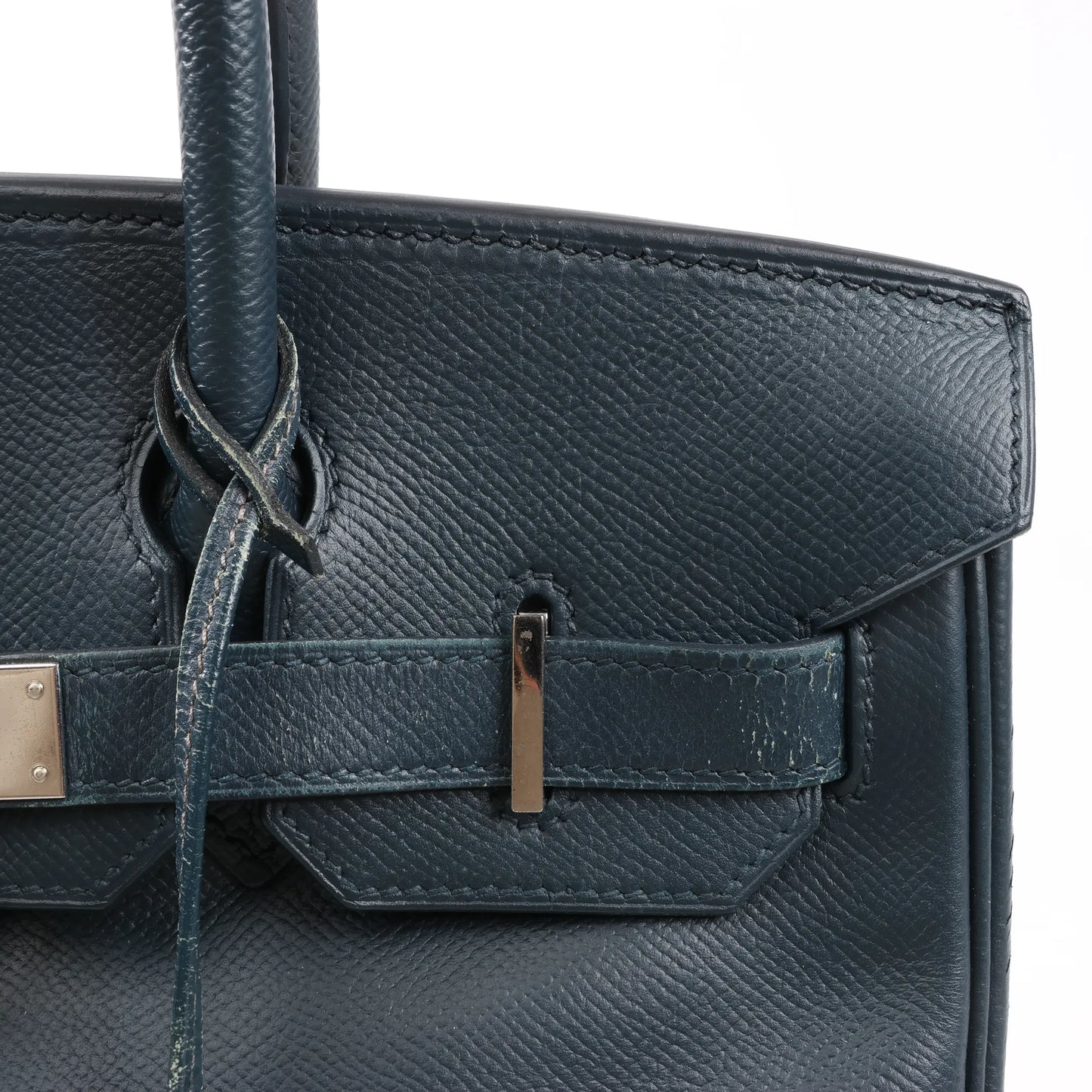 HERMES Birkin 30 Le Tournay Veau Epsom Handbag in Navy Blue □D: 2000