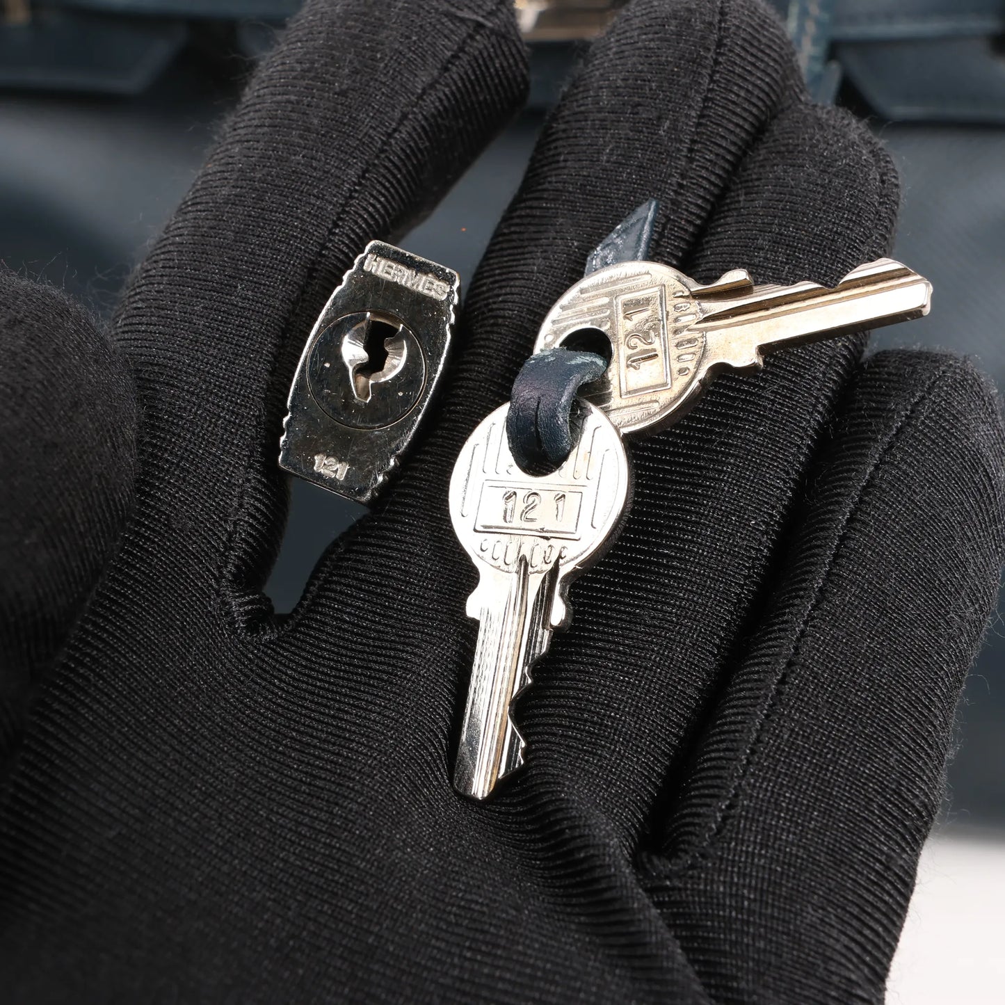 HERMES Birkin 30 Le Tournay Veau Epsom Handbag in Navy Blue □D: 2000