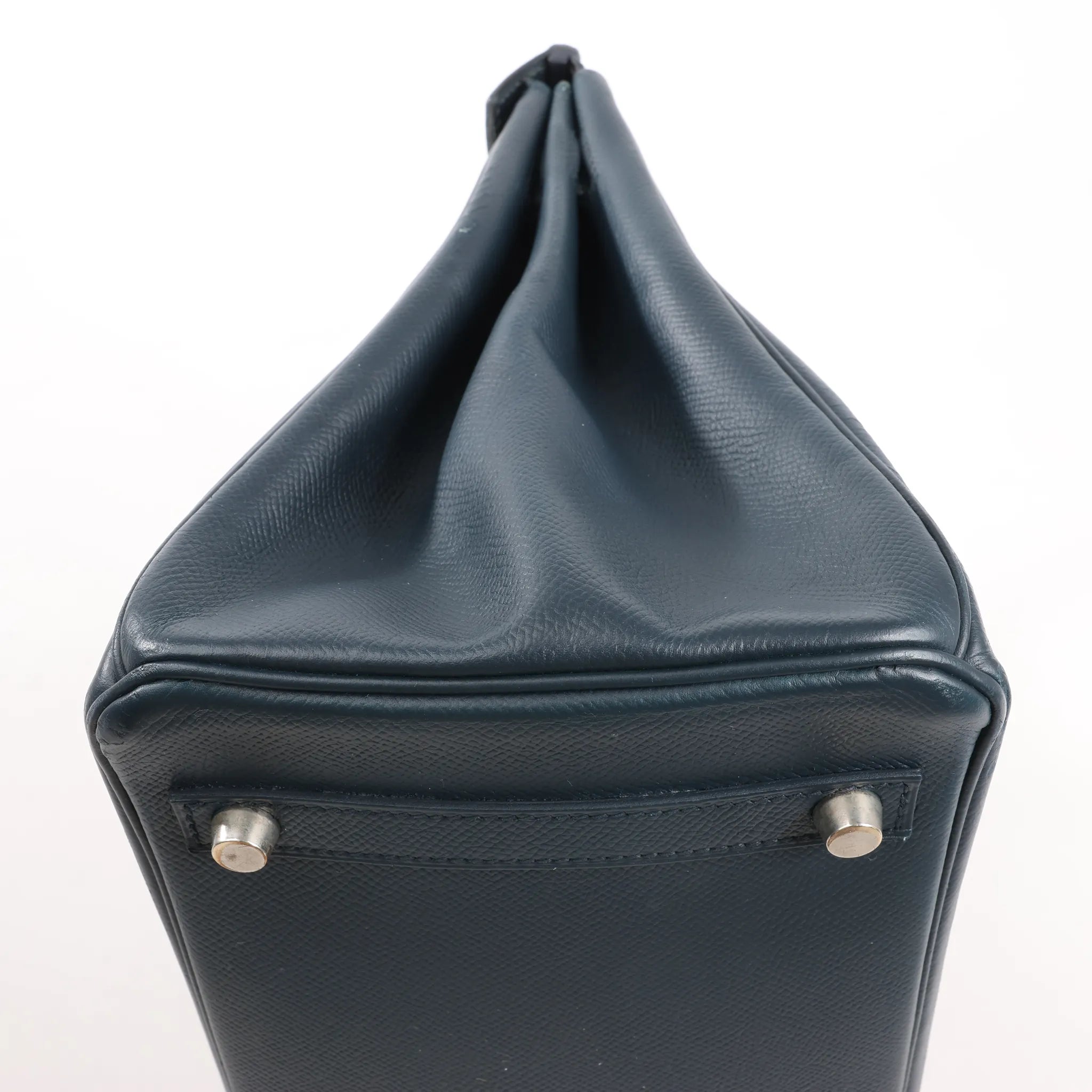 HERMES Birkin 30 Le Tournay Veau Epsom Handbag in Navy Blue □D: 2000