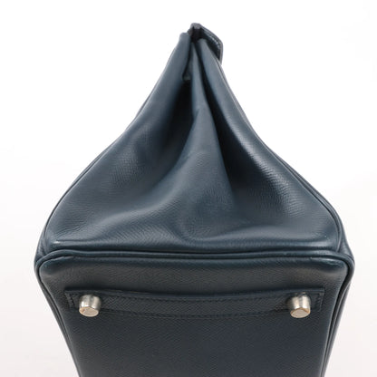 HERMES Birkin 30 Le Tournay Veau Epsom Handbag in Navy Blue □D: 2000