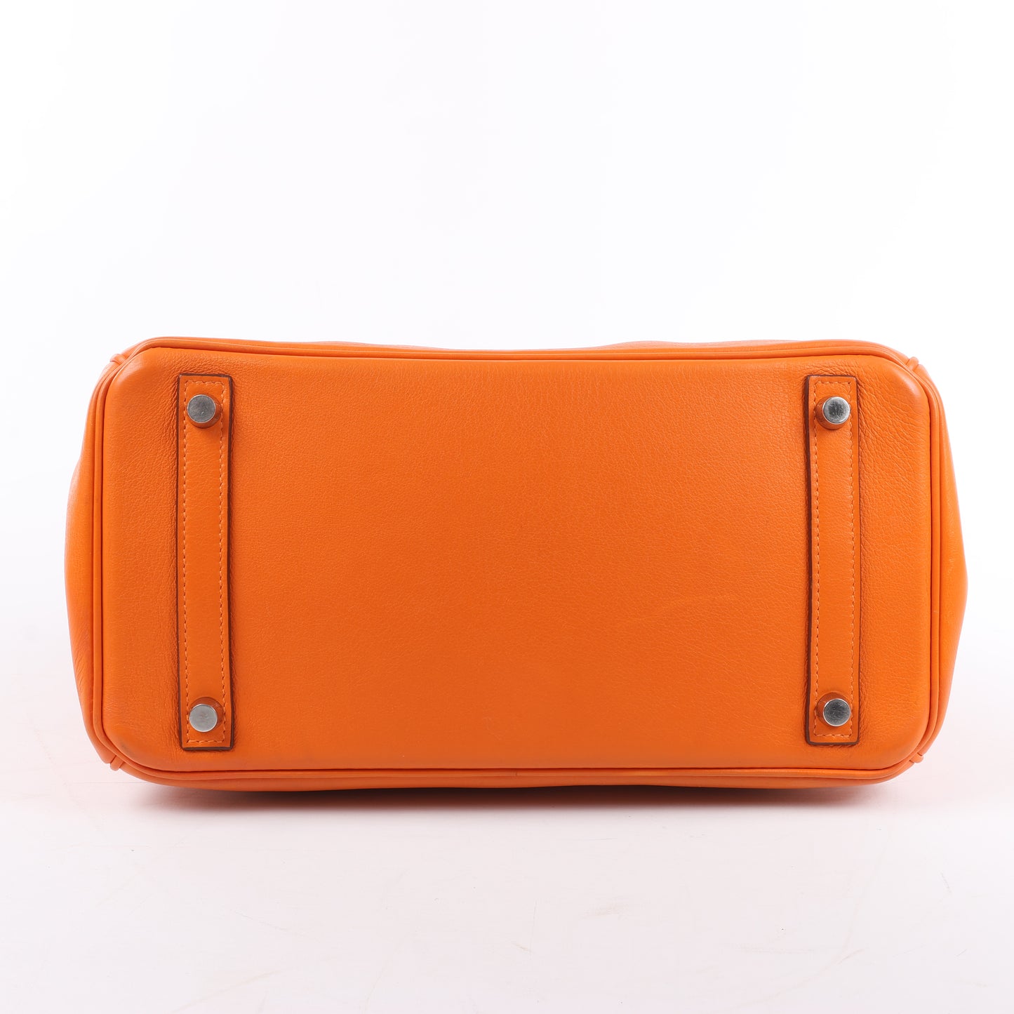 HERMES Birkin 30 Veau Swift Orange Silver Metal Fittings Handbag □J: 2006
